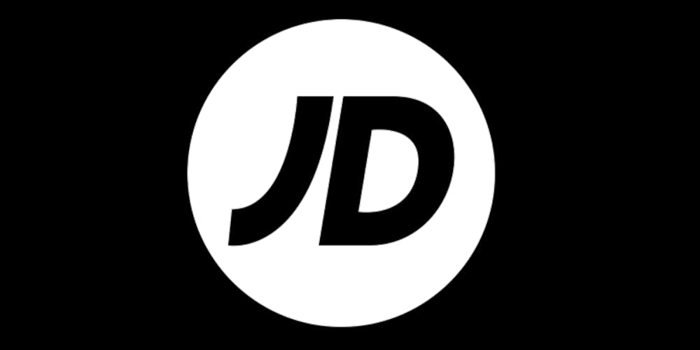 Schwarzweißes JD Sports Logo
