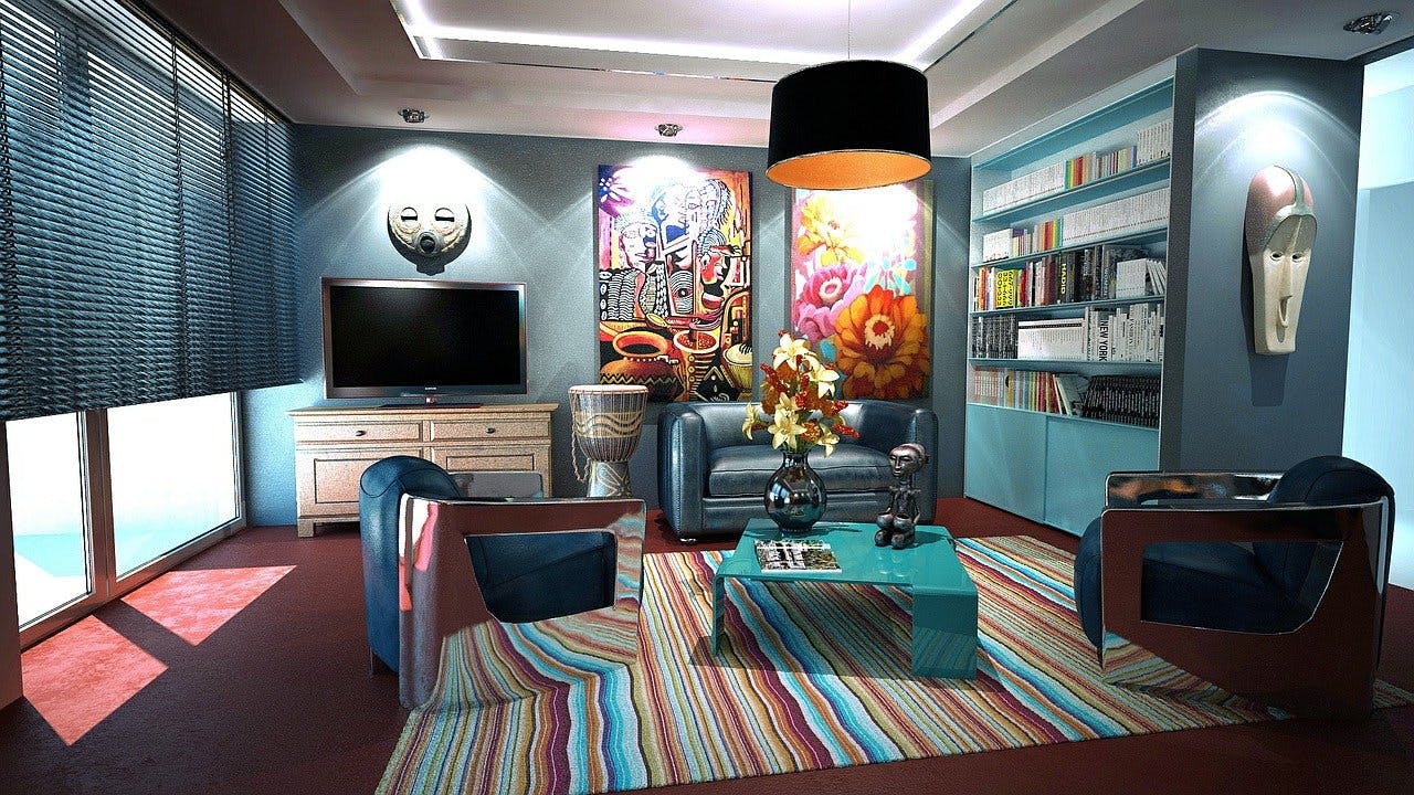 Maisons du Monde Dekoideen Bunt dekoriertes Wohnzimmer