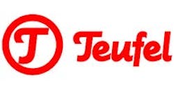 Teufel Logo rote Teufel Schrift auf weißem Hintergrund