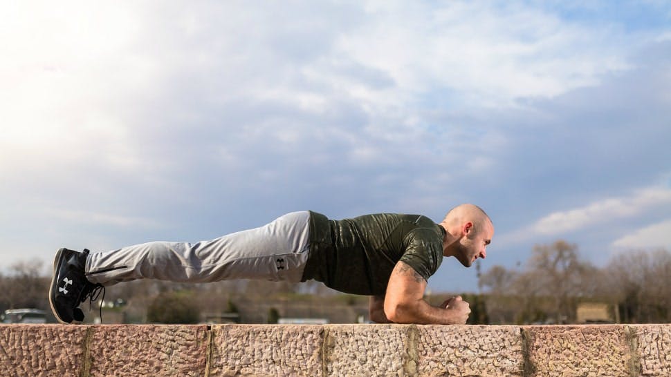 Plank für Rückensport Unterarmliegestütz