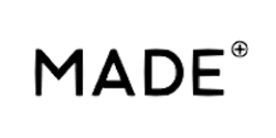 MADE.COM Logo Schwarze MADE Schrift auf weißem Hintergrund