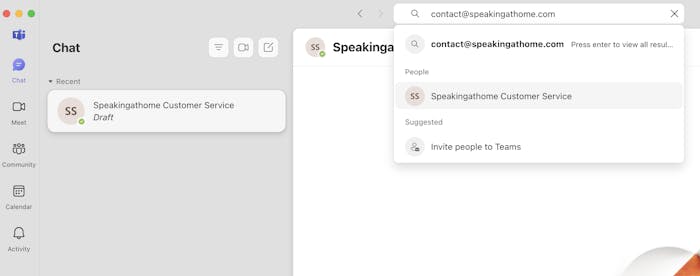 How to search for contacts in Microsoft Teams