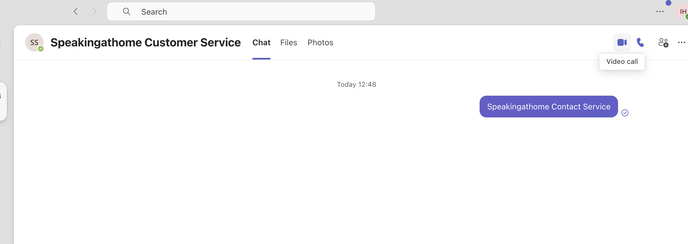 How to start a call from Chat in Microsoft Teams