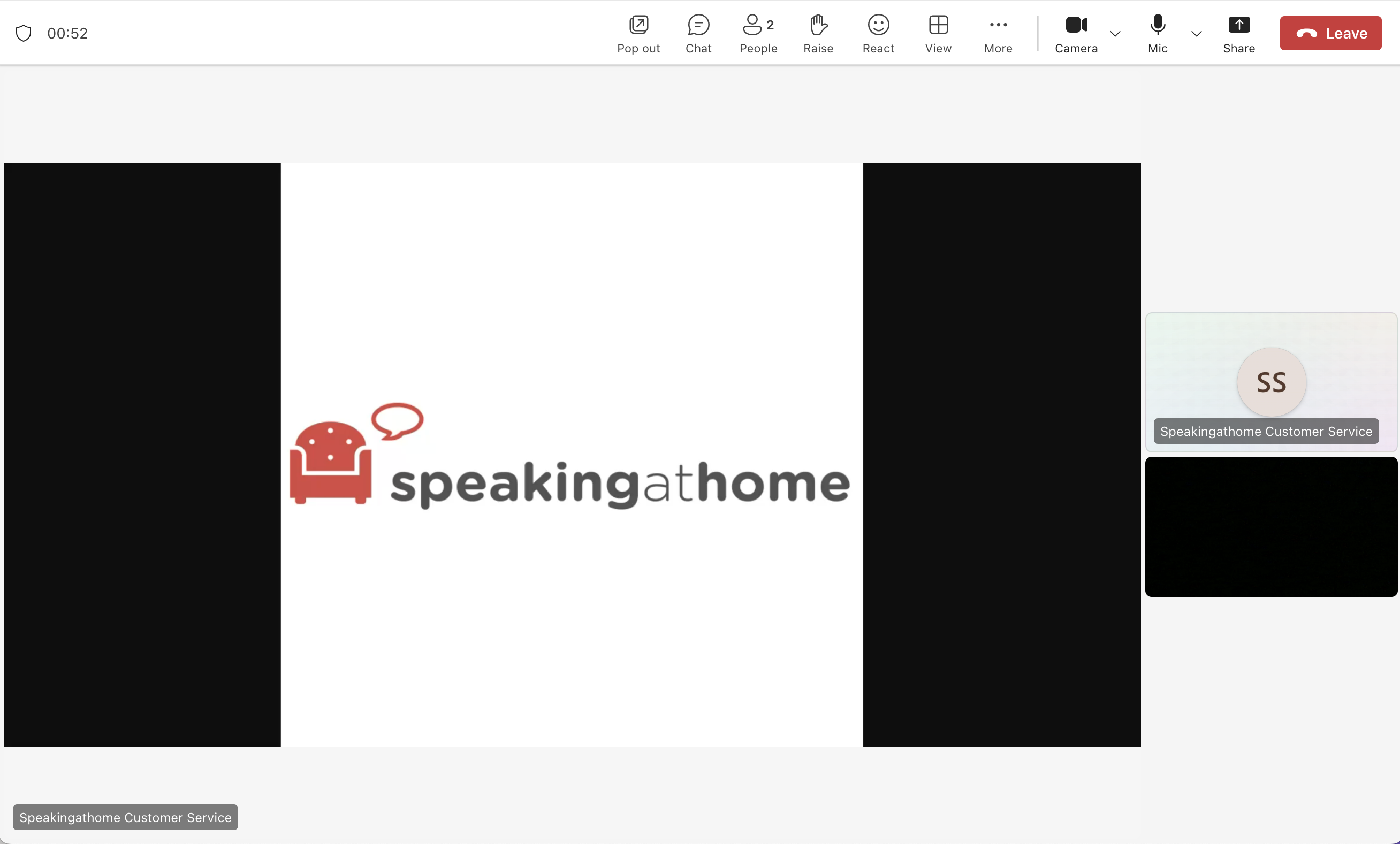 Schermata della videochiamata di Microsoft Teams