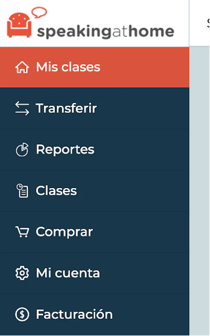 Menú web empresas Speakingathome