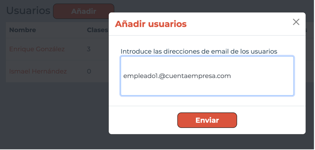 Añadir Invitar empleados
