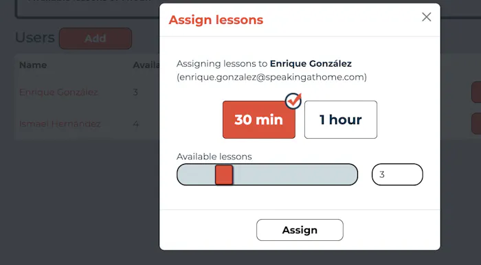Assign Classes Dialog