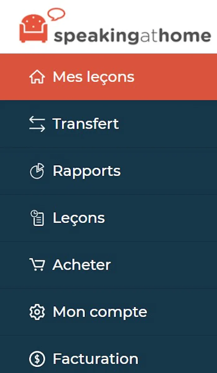 Menu web entreprises Speakingathome