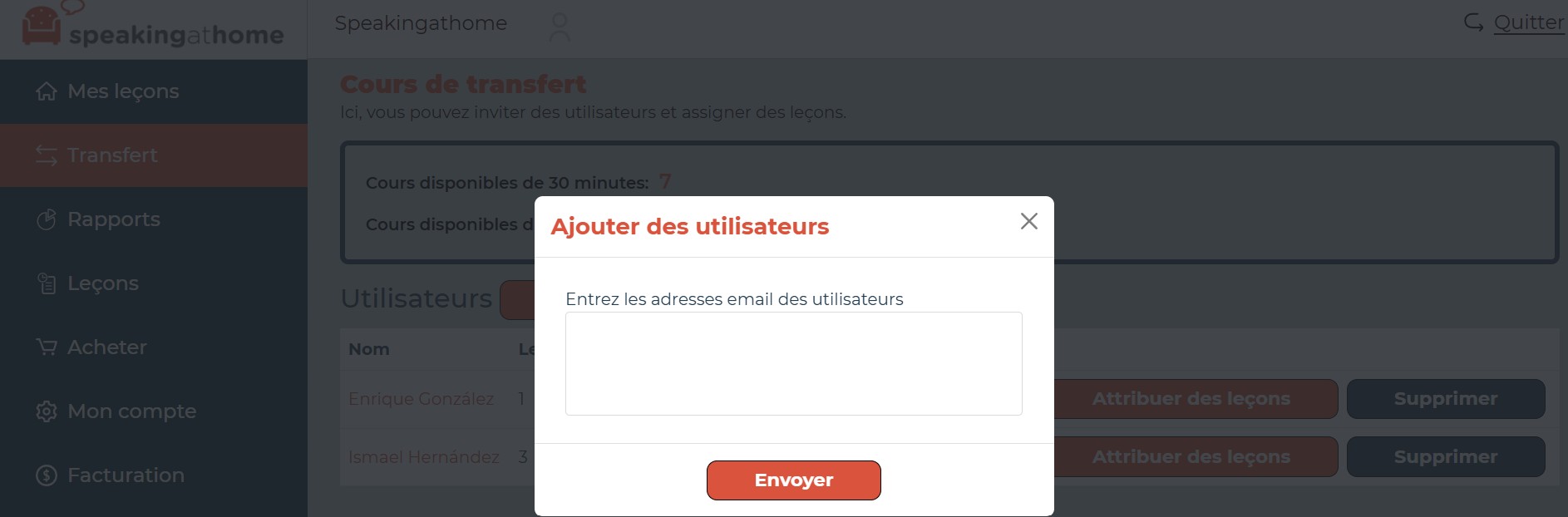 Ajouter : Inviter des employés