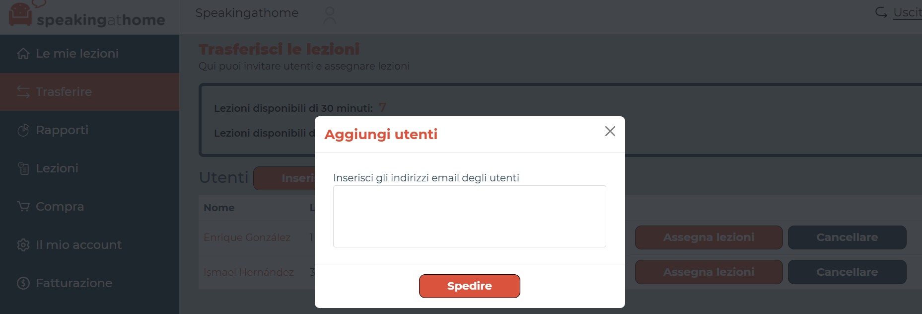 Aggiungi / Invita Dipendenti
