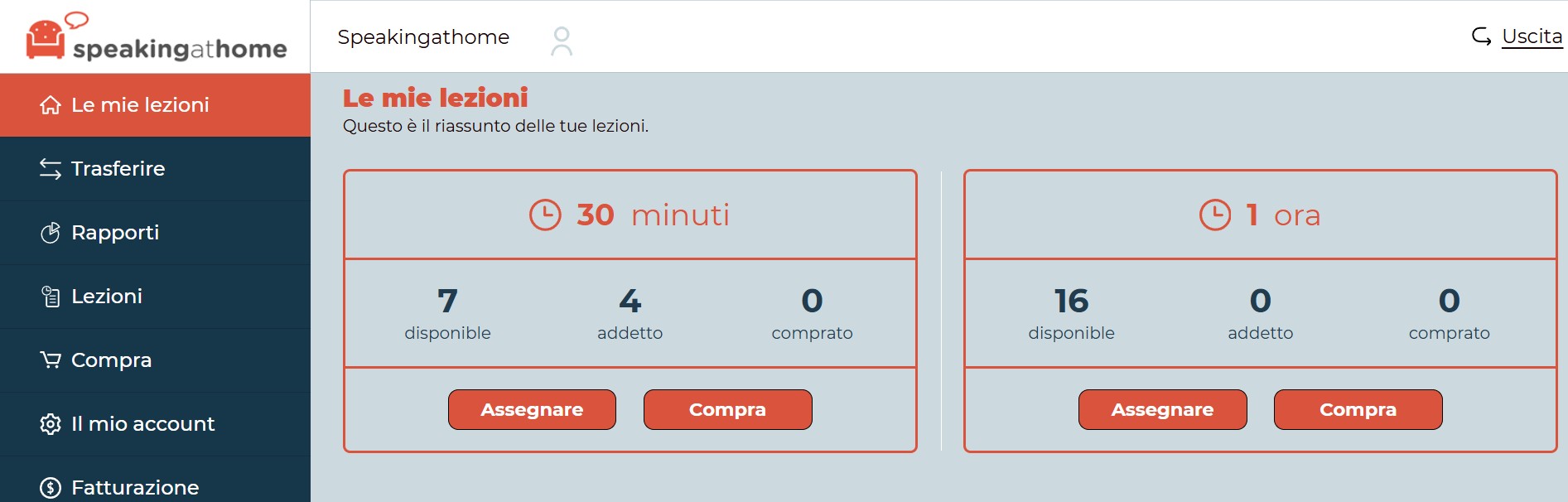 Opzione di Menu: "Le mie classi"