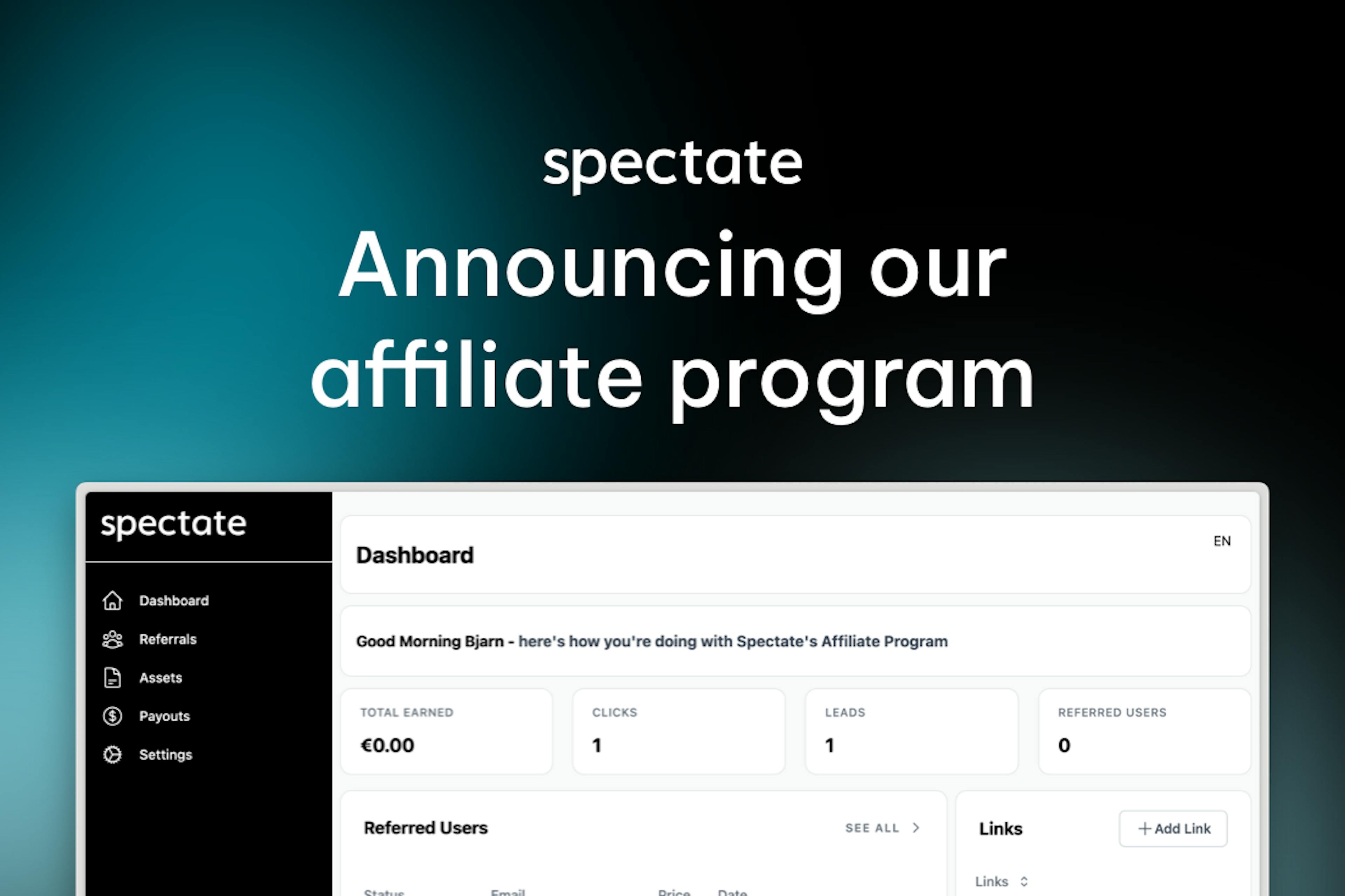 Image showing the affiliate program and captioned by "Announcing our affiliate program".