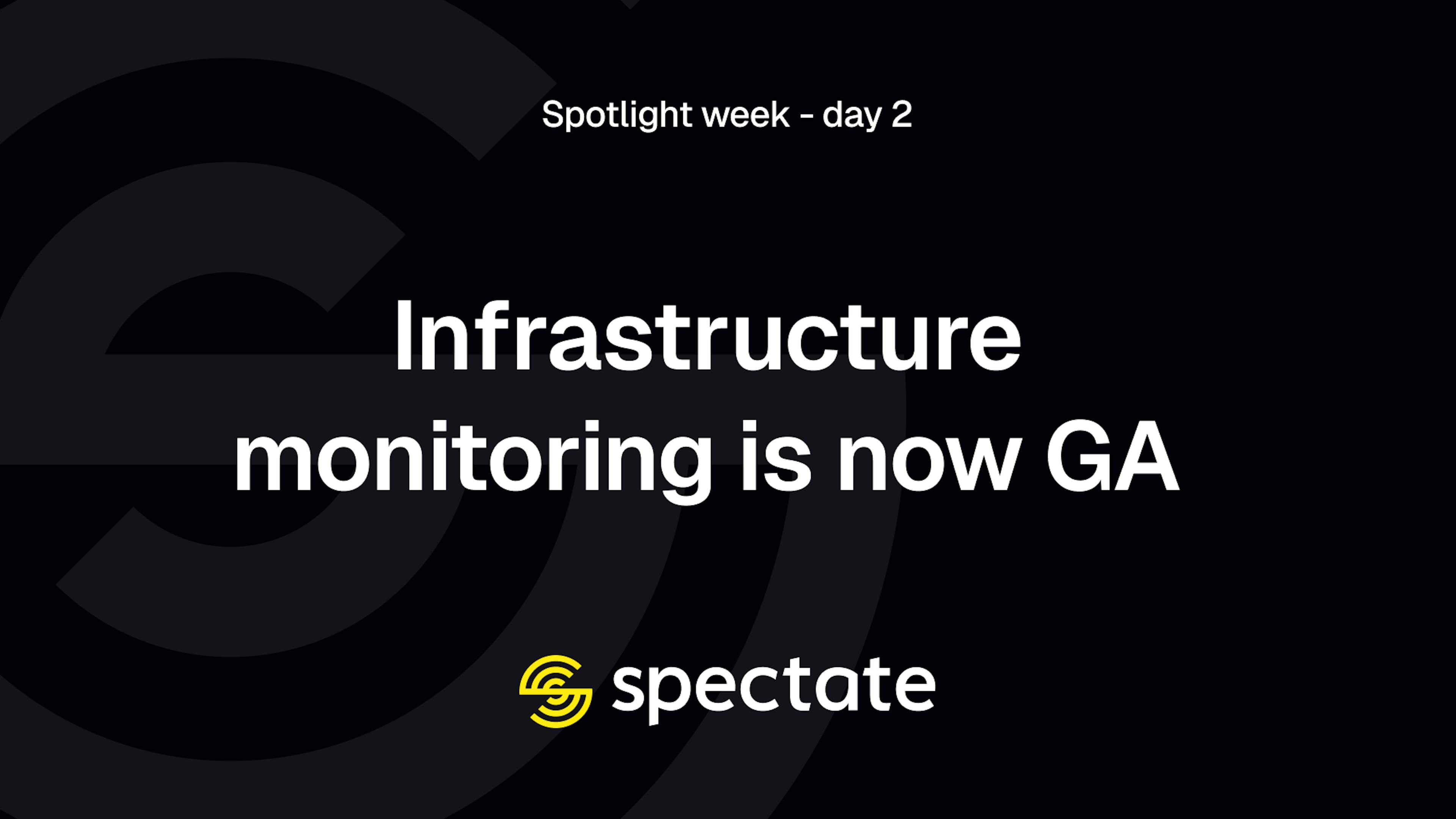 Spotlight week - day 2: Infrastructure monitoring is now in general availability