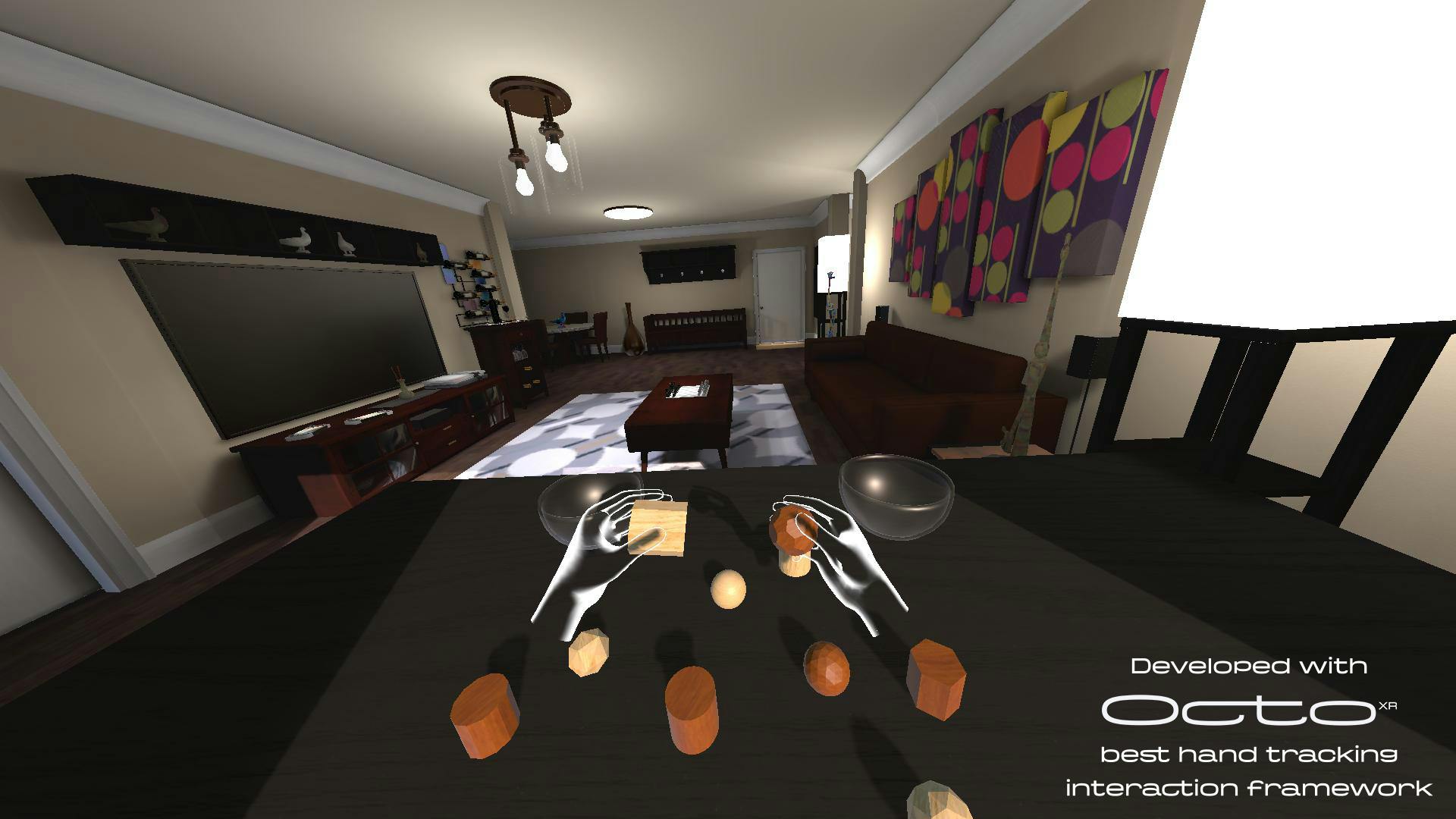 A screenshot from SpectreXR Dementia Brain Exercises demo app that was developed using OctoXR. 