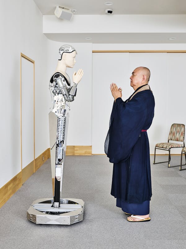 Kannon Robotic Priest with Tensho Goto Buddhist Priest / Kyoto / Japan / 2019