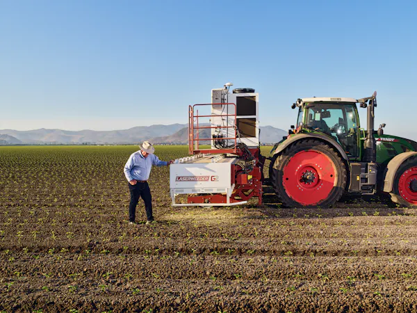 Steven Gill with Carbon Robotics LaserWeeder G2 / Rio Farms / California / 2026