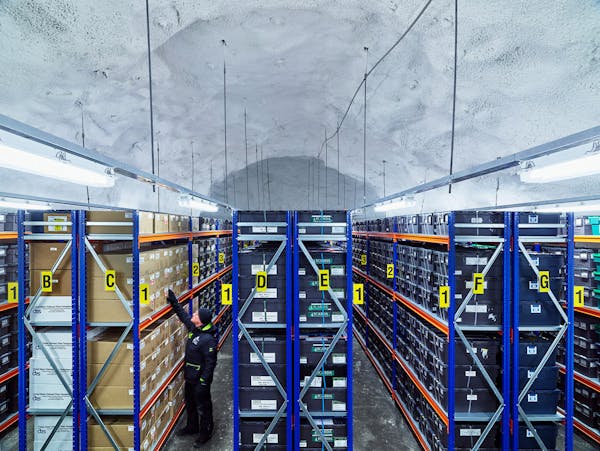 Seed Storage Inside the Svalbard Global Seed Vault / Spitsbergen Island / Norway / 2017