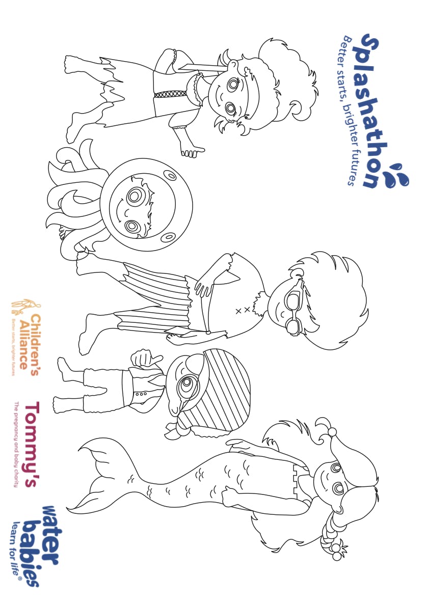 Splashathon colouring sheet