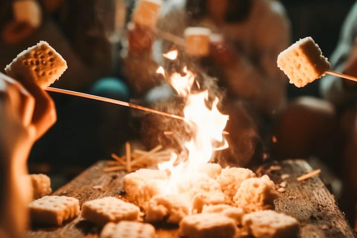Kids Making Smores at Splash RV Resort