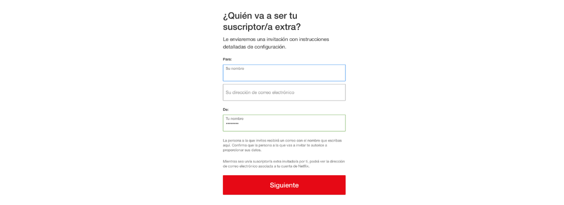 Escribe el nombre y el email de tu suscriptor extra