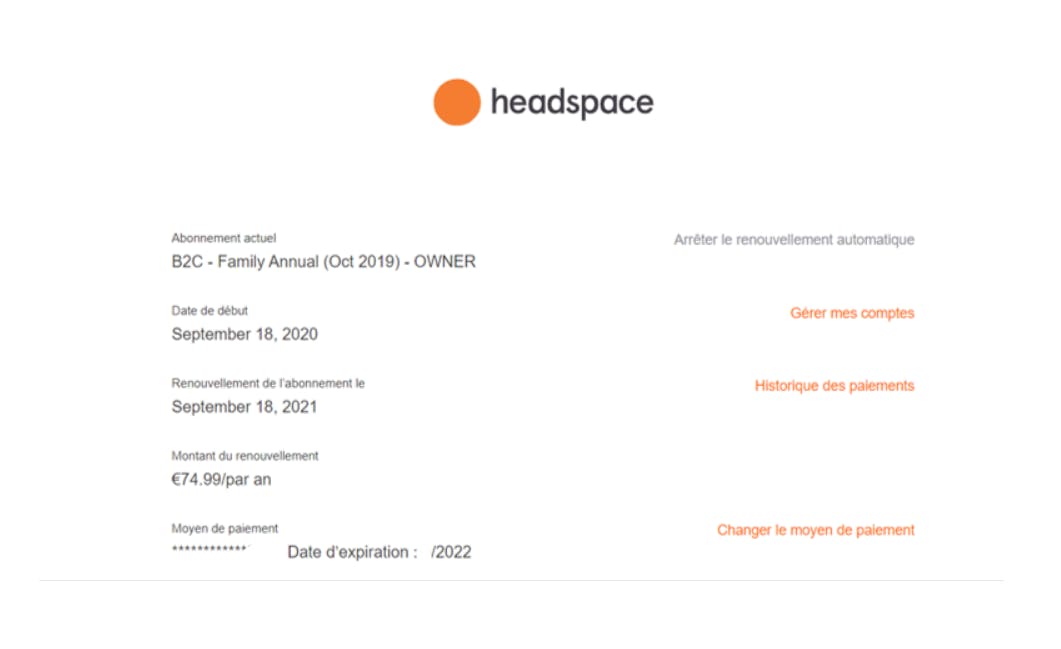 Come condividere il tuo abbonamento Headspace? 