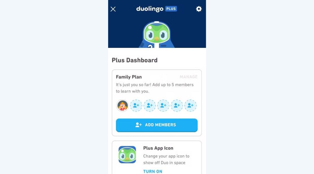 How to share your Duolingo Family subscription ?