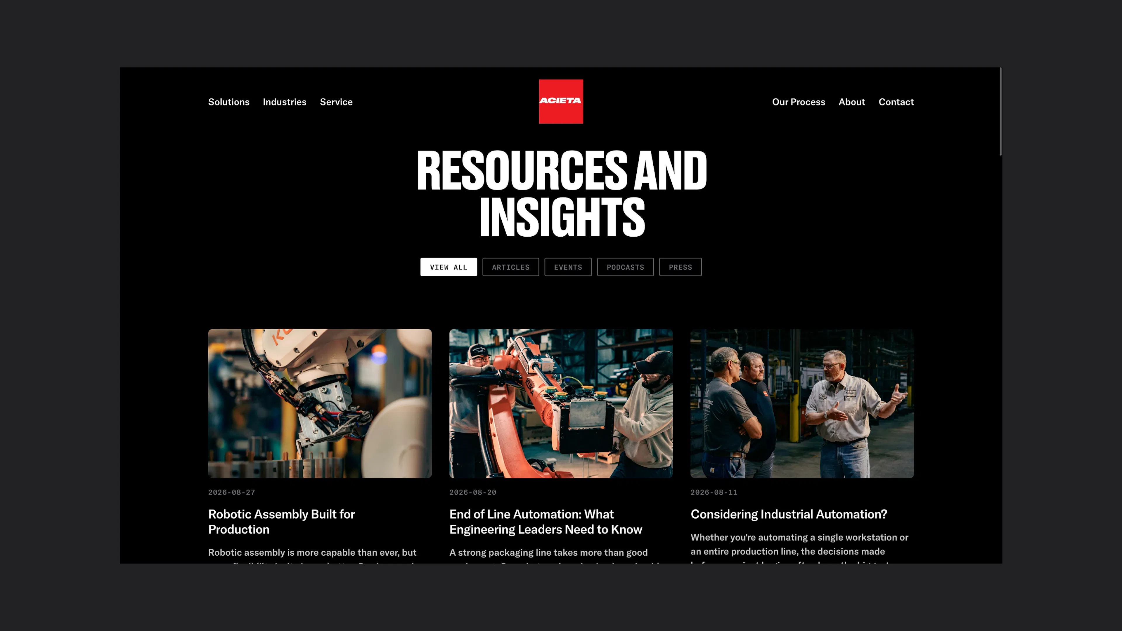 Acieta Blog Design