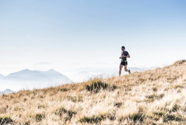 A man jogging in nature