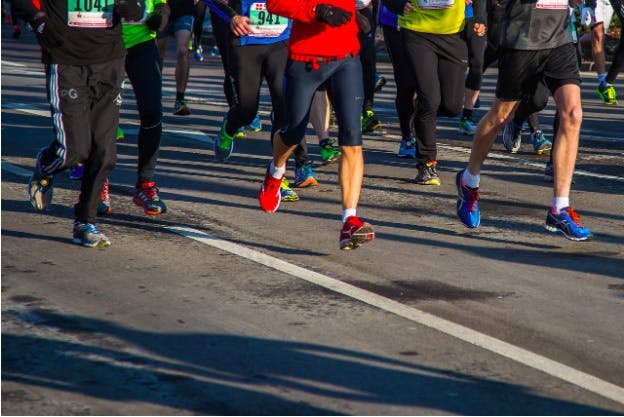 People running in a marathon