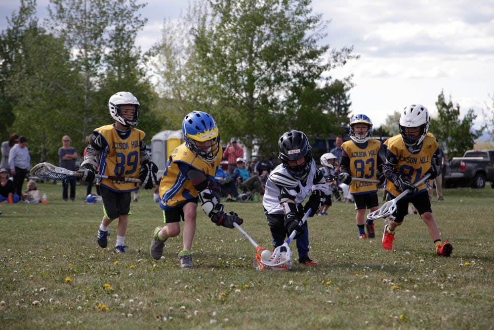 kids playing lacrosse in Teton Valley, Idaho