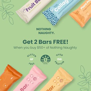 Get 2 FREE Bars when you spend $50+ on Nothing Naughty!