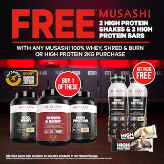 Free gifts with Musashi 2k Protein!