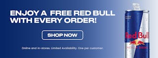 Free Red Bull With Every Order! While Stocks Last.