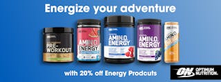 20% Off Optimum Nutrition Energy Products!