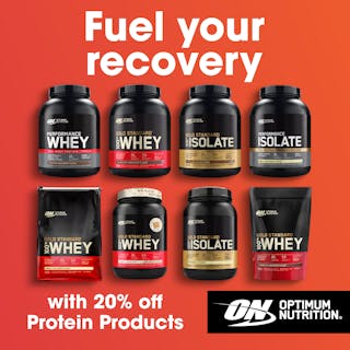 20% OFF Selected Optimum Nutrition Protein Products!