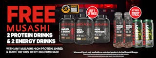 Free Gifts With Musashi Protein 2kg!