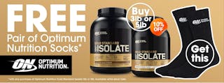 10% Off + Free Socks with Optimum Gold Standard Isolate!