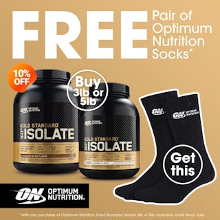 10% Off + Free Socks with Optimum Gold Standard Isolate!