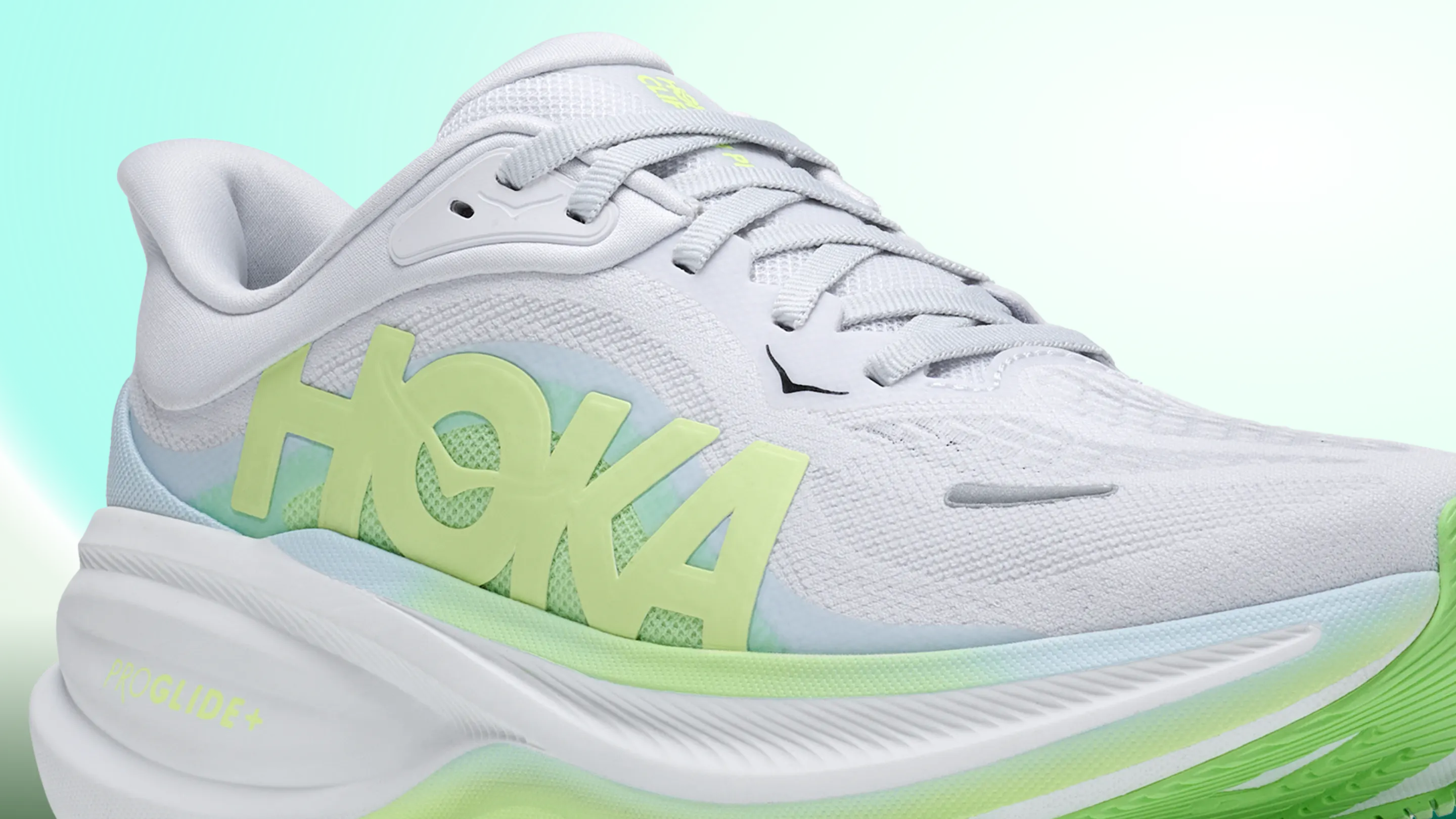 hoka clifton pro green and white