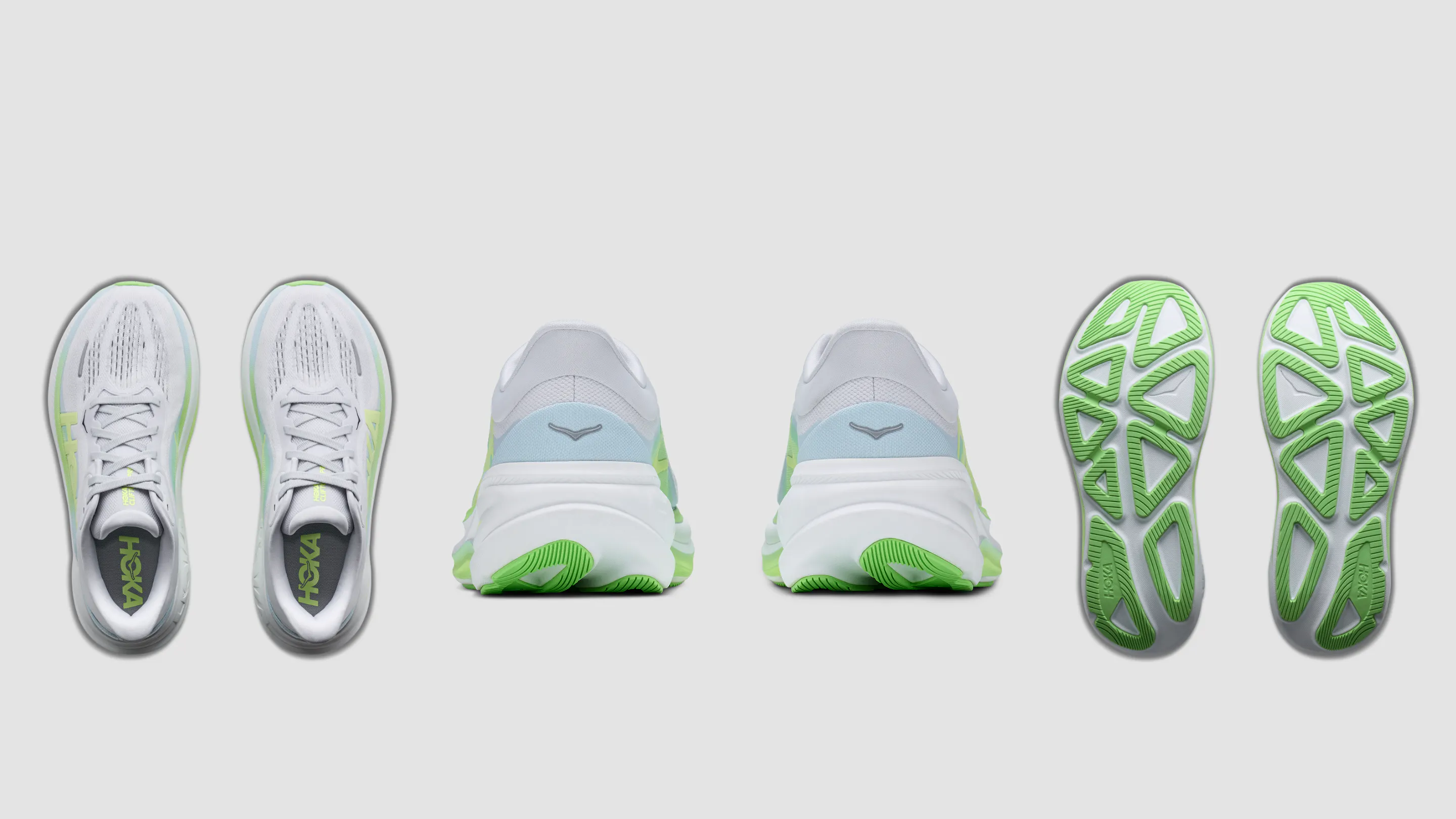 hoka clifton pro all angles sole, upper, heal