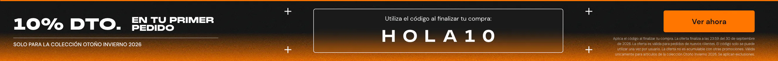 10 % de descuento en nuestra colección AW26: en tu primer pedido