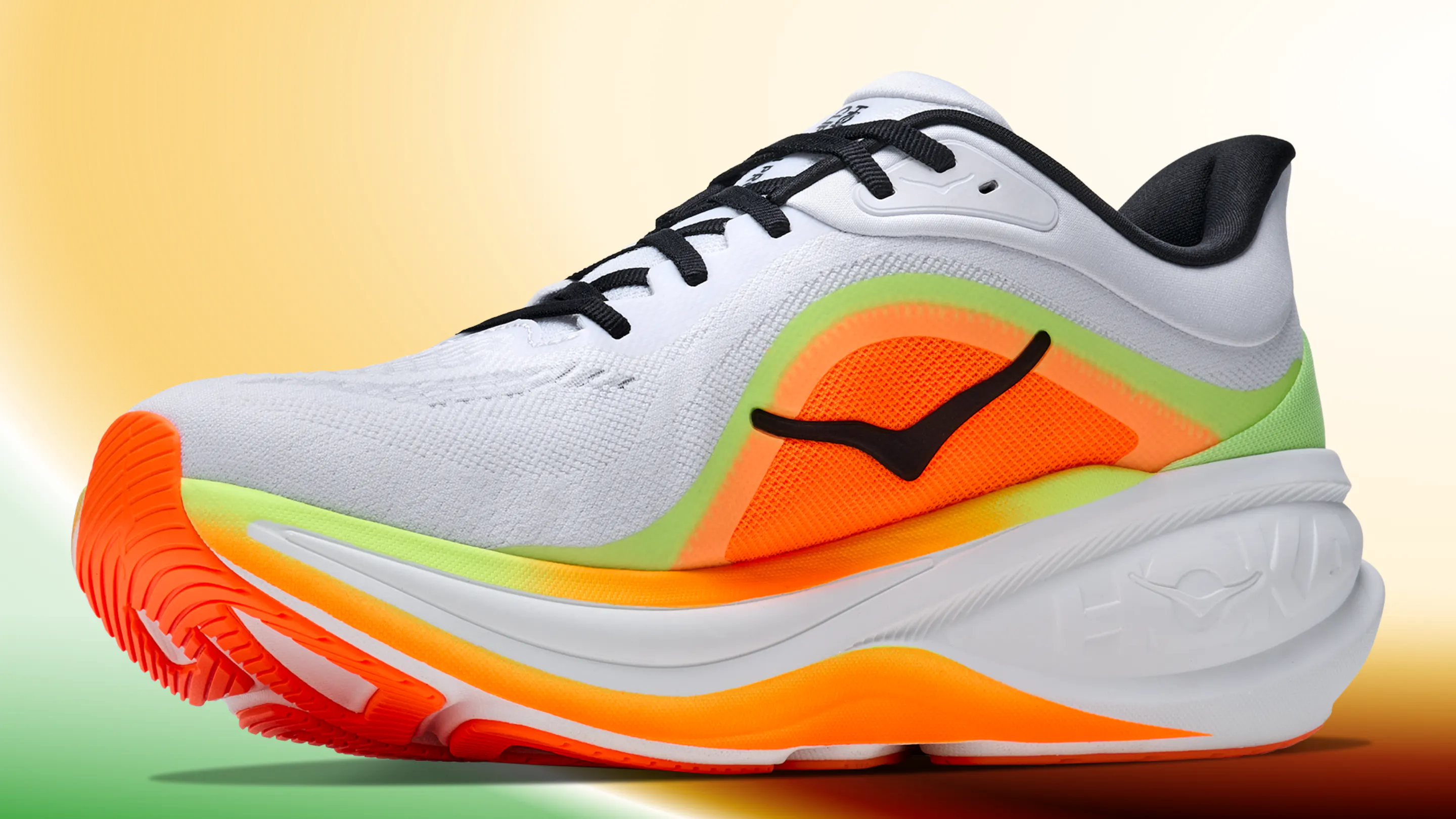 hoka clifton pro white and orange