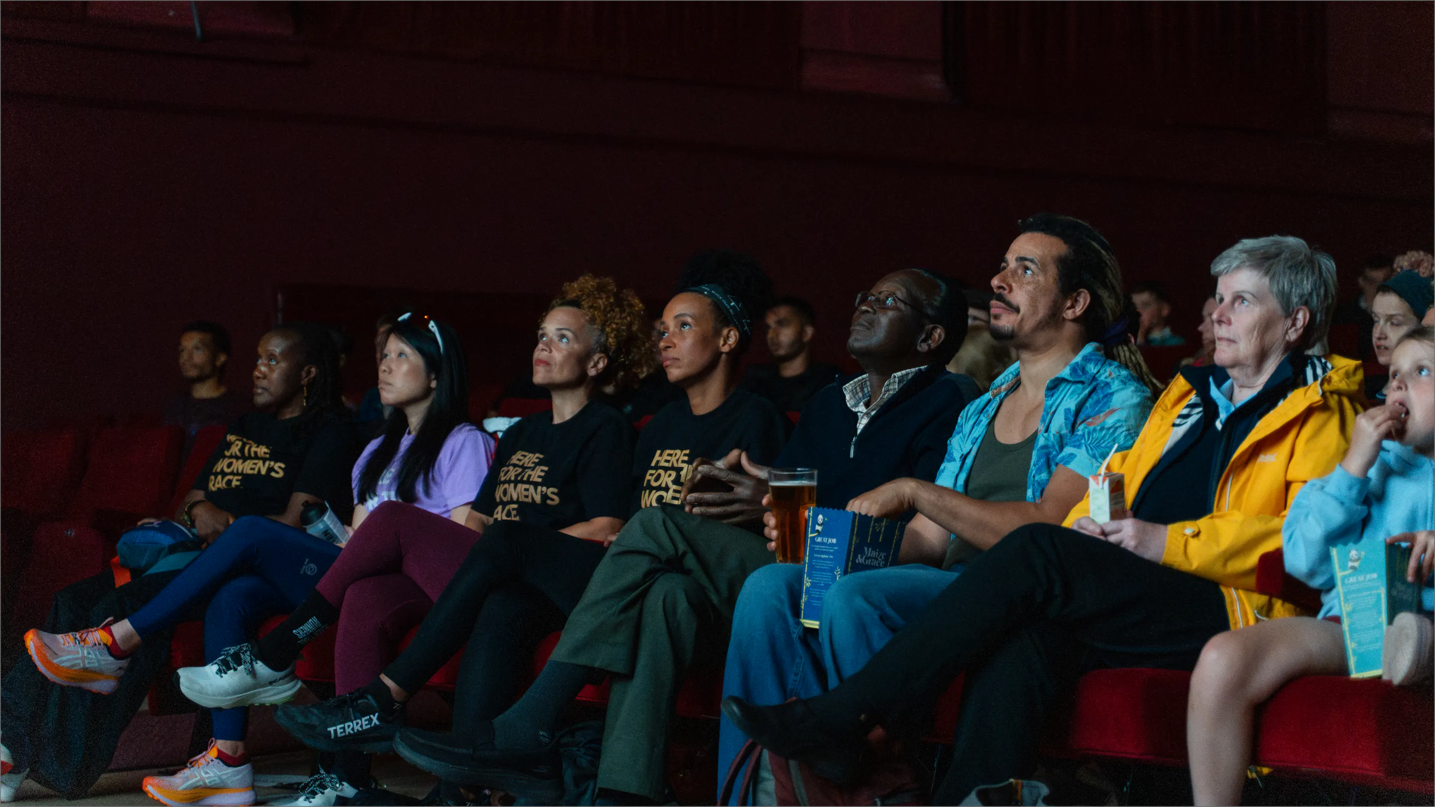 Audience at the film we are here about black trail runners