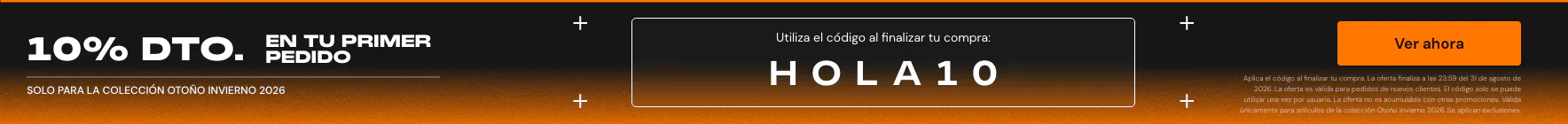 10 % de descuento en nuestra colección AW26: en tu primer pedido