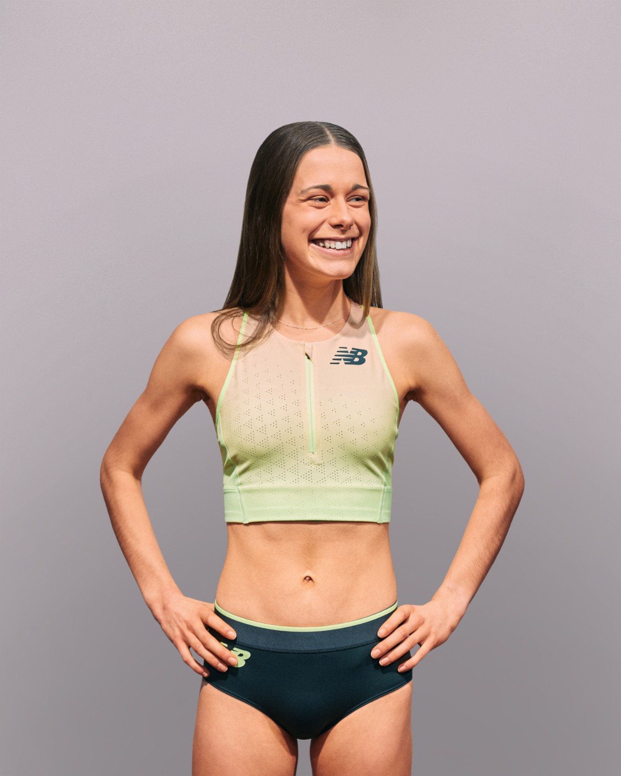 Jess in New Balance kit 