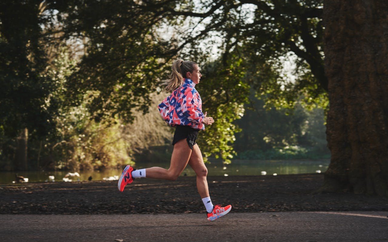 Lillie running in park 