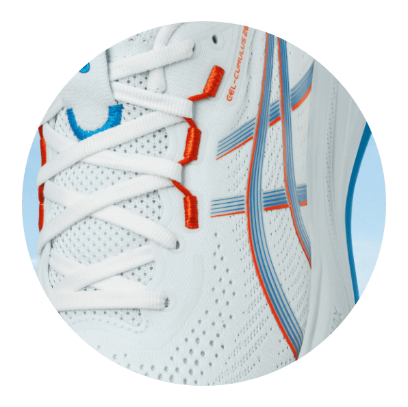 "Normality Done Right" campaign image for the ASICS GEL-CUMULUS 28, a neutral daily trainer featuring the new energetic FF BLAST™ MAX foam and PureGEL™ technology for cloud-like landings.