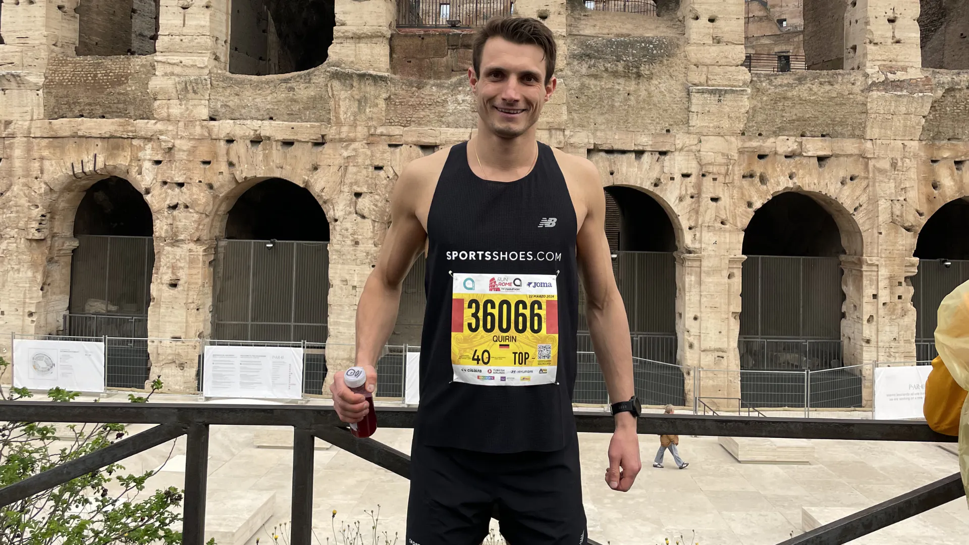 SportsShoes ambassador running at rome marathon