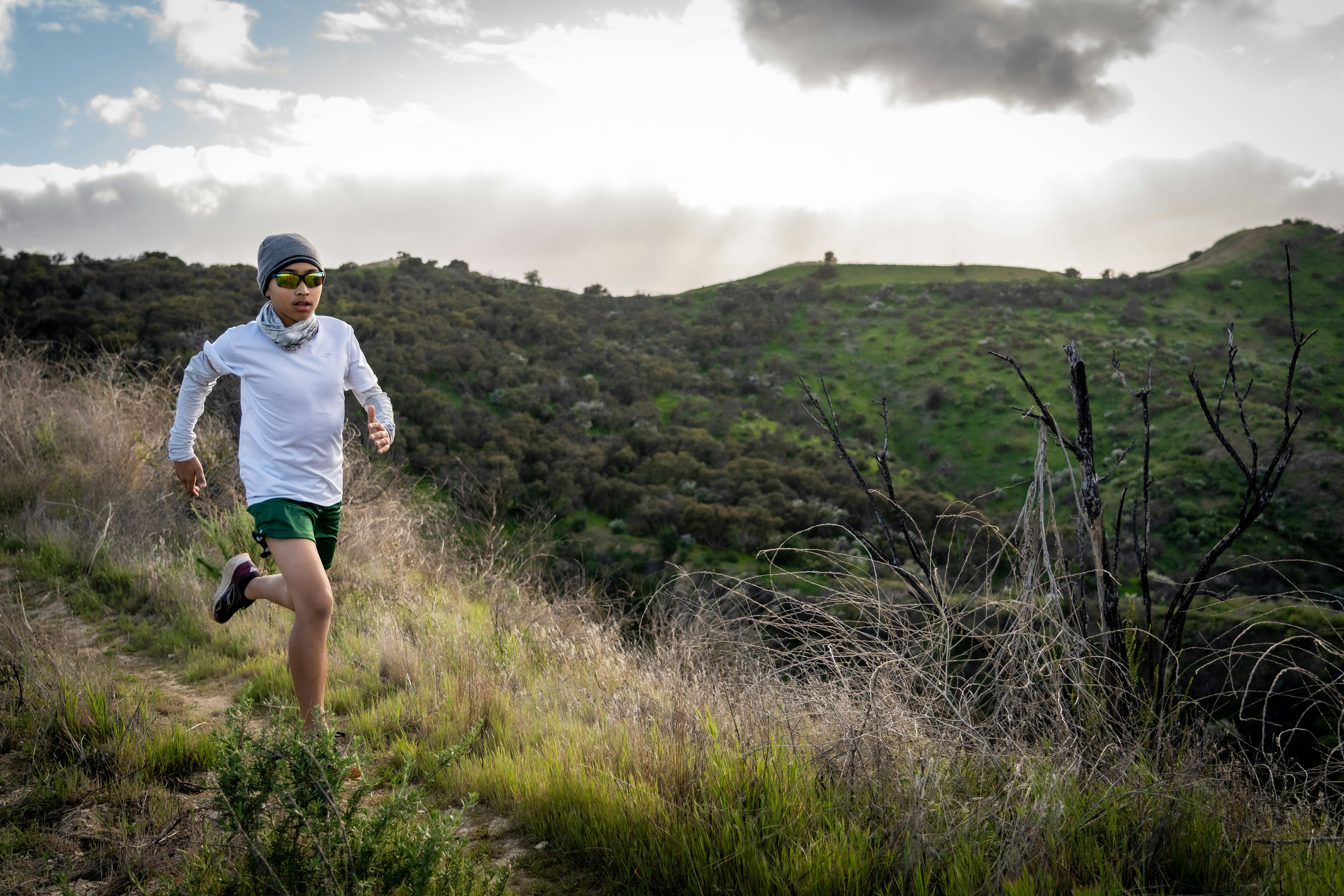 man running in nature