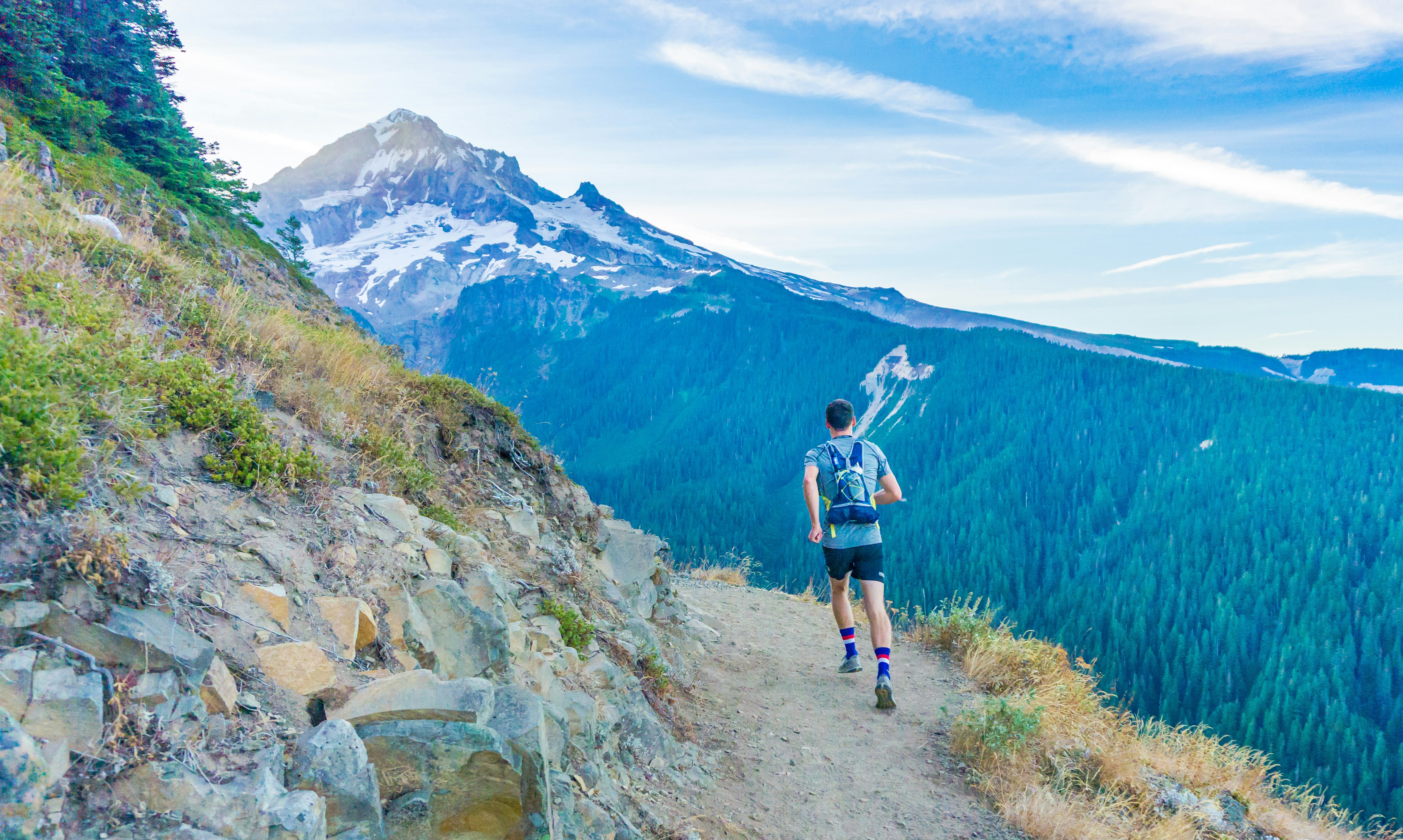 man running on trails